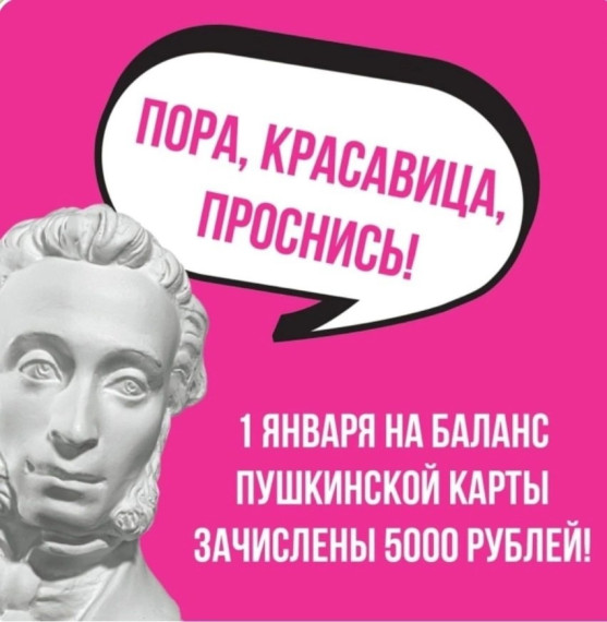 Баланс Пушкинской карты обновился с 1 января.